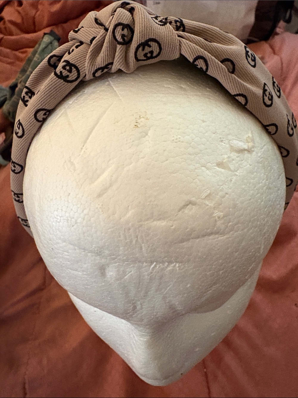 Beige Knotted Print Headband - Women Accessories